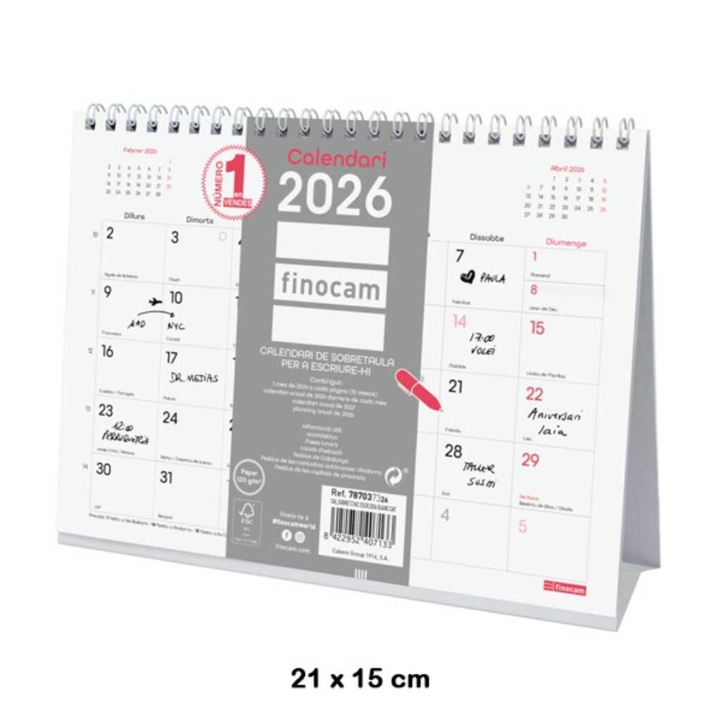 calendari sobret.esc. chic 2026 blanc