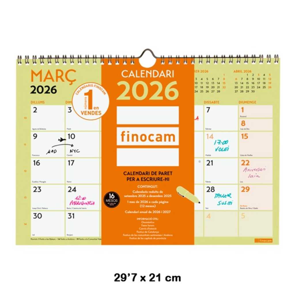 calendari paret grafik a4 2026