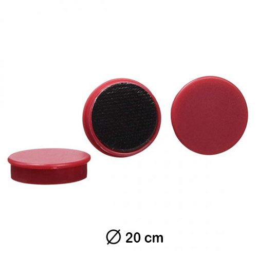 imanes redondos 20mm color rojo