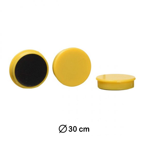 imanes redondos 30mm color amarillo