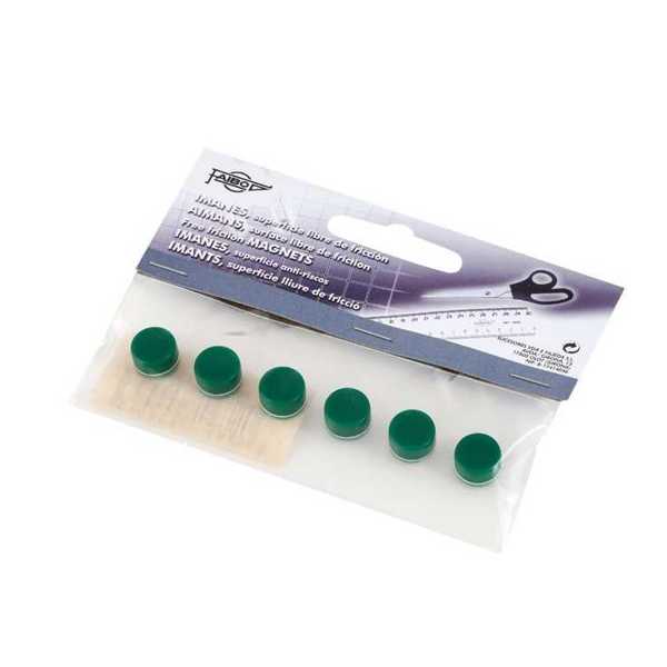 blister 6 imanes 10mm color verde