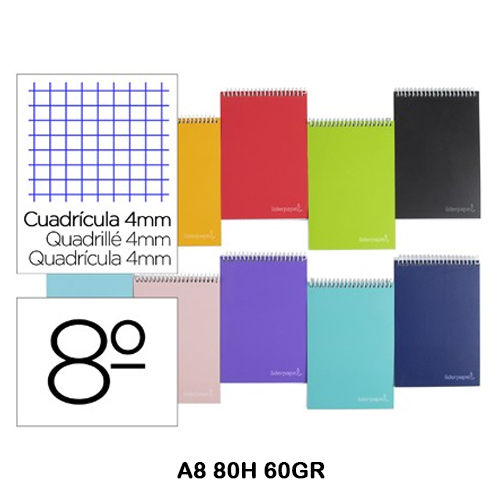 bloc espiral a8 80h 60gr cuadriculado