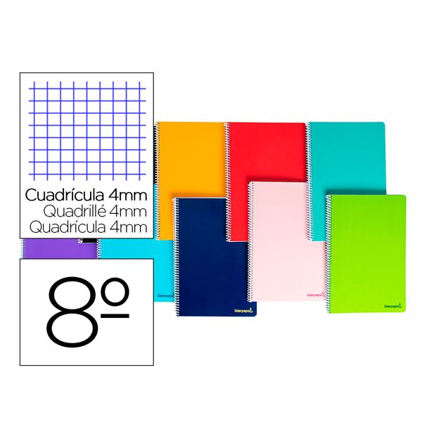 libreta a8 80h 60gr t/dura cuadricul 4x4