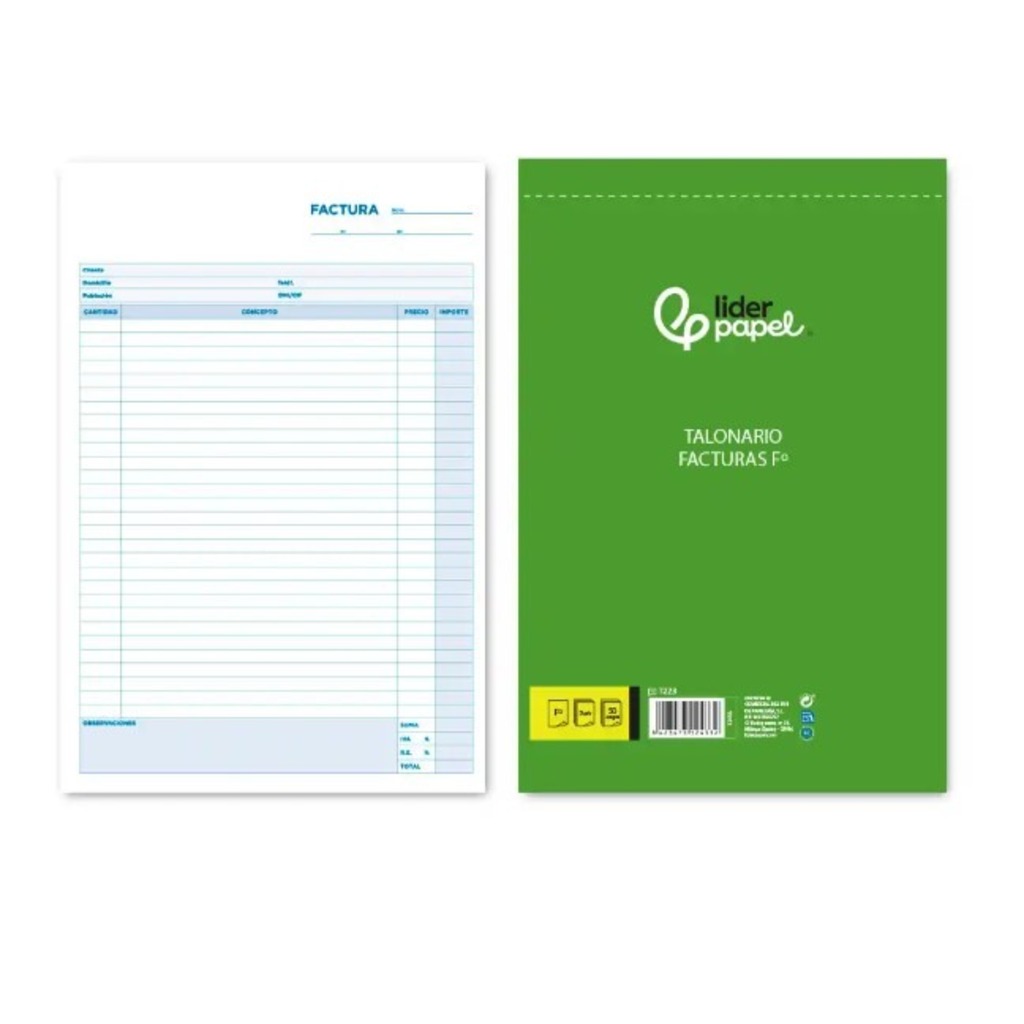 talonario facturas t.folio original+1cop