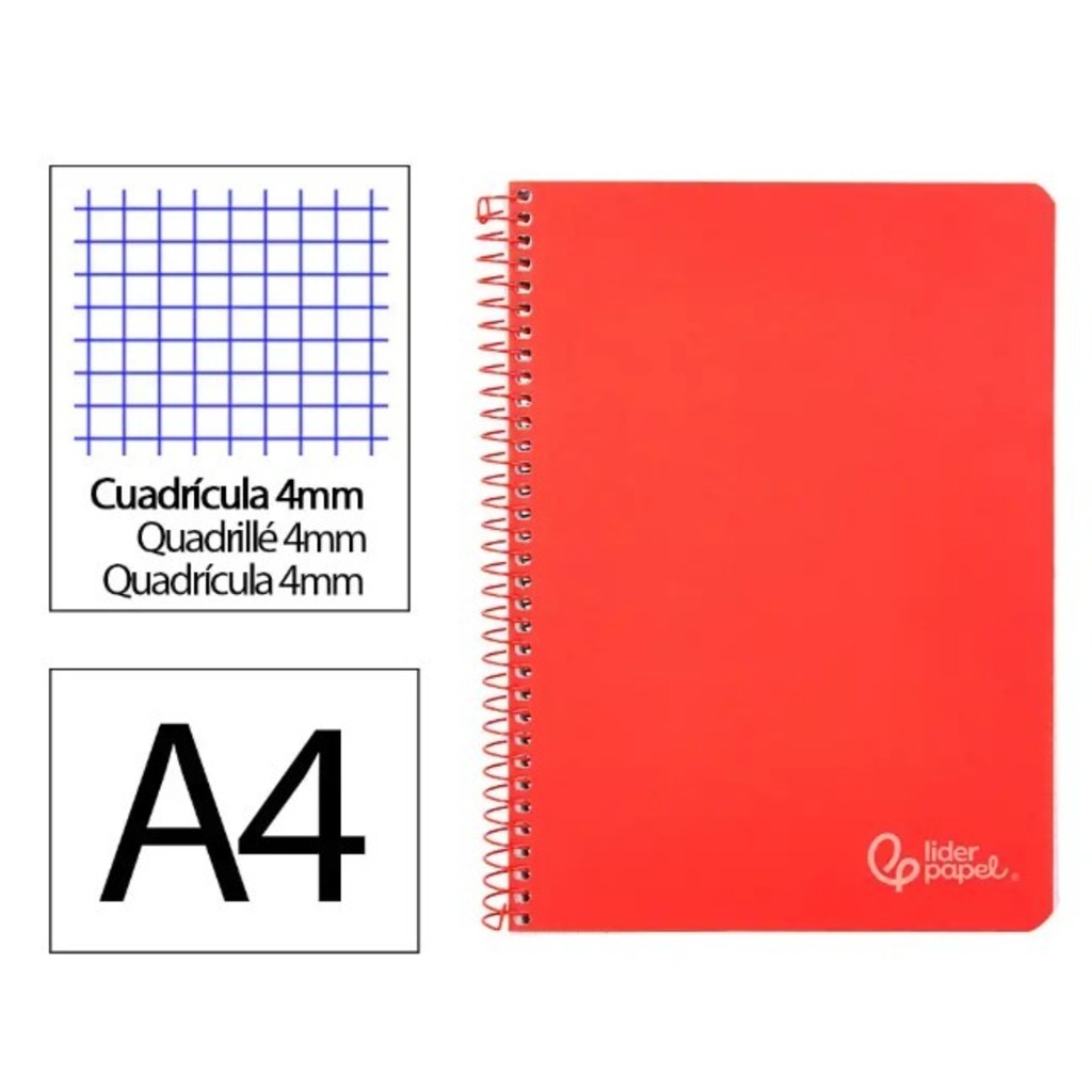 libreta t.folio t/d 80h 75gr 4x4 rojo