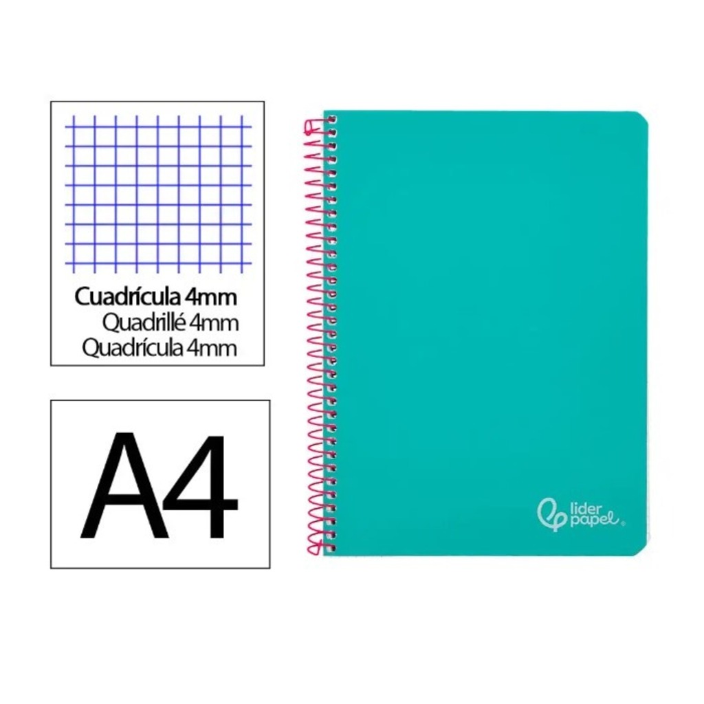 libreta t.folio t/d 80h 90gr 4x4 turques