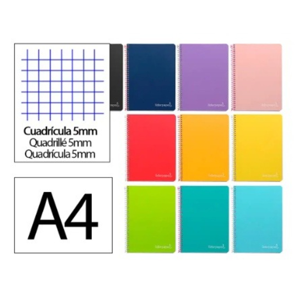 libreta a4 t/dura 80h 90gr cuadricul 5x5