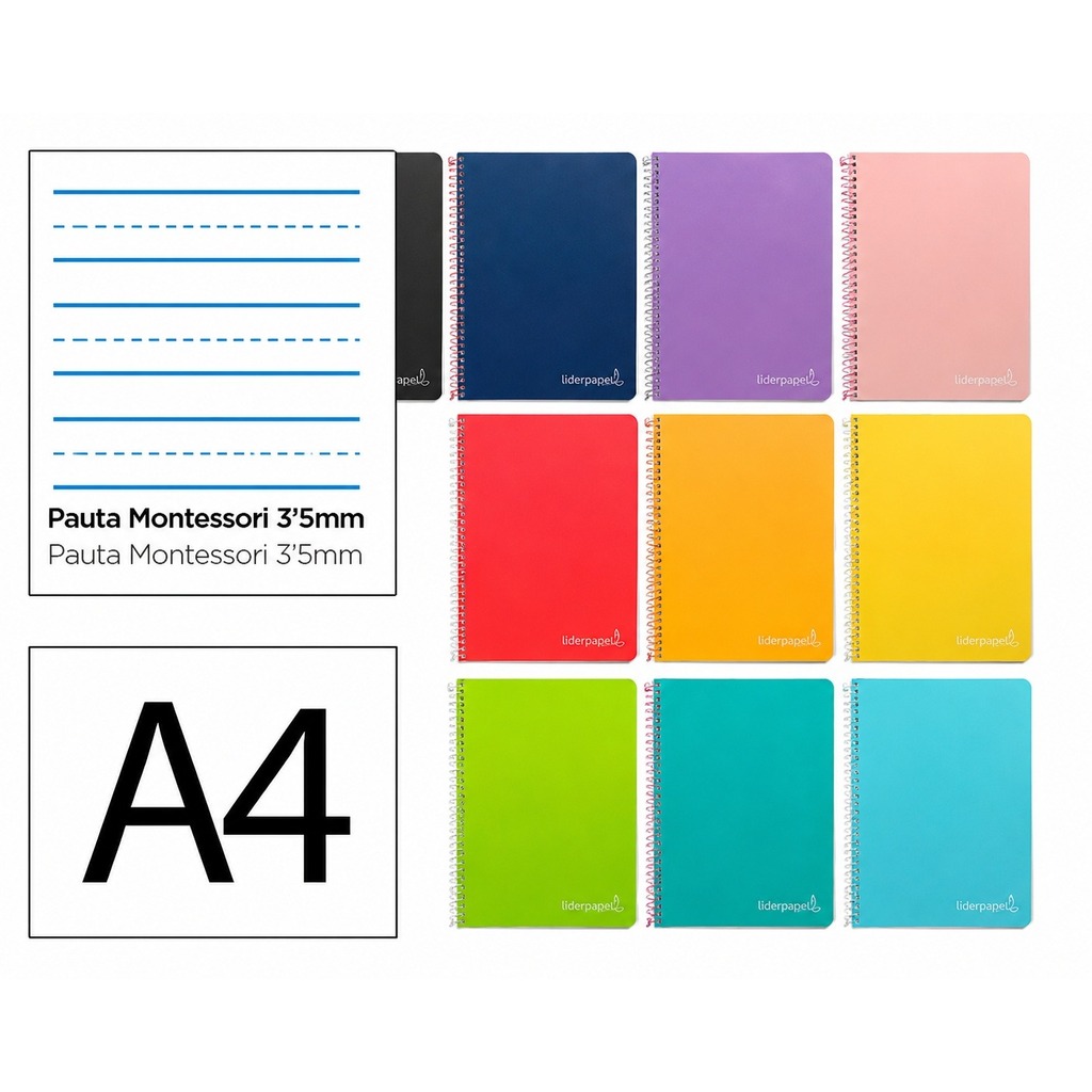 libreta a4 80h 90gr t/dura montesori 3'5