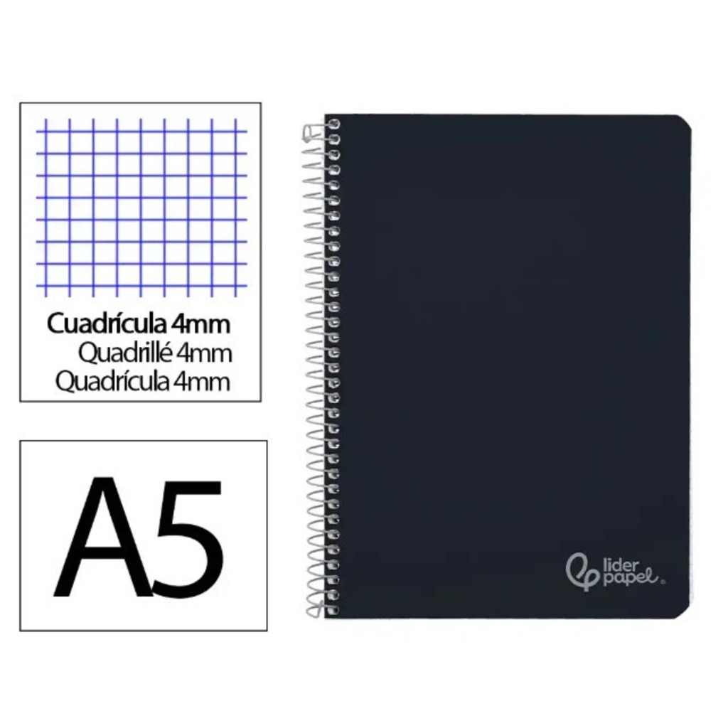 libreta t.a5 t/dura 80h 90gr 4x4mm c/mar