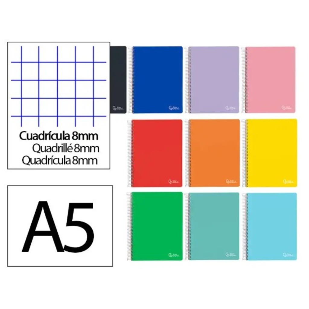 libreta t.a5 t/dura 80h 75gr cuadr 8x8mm
