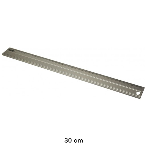 regla metalica 30 cm.