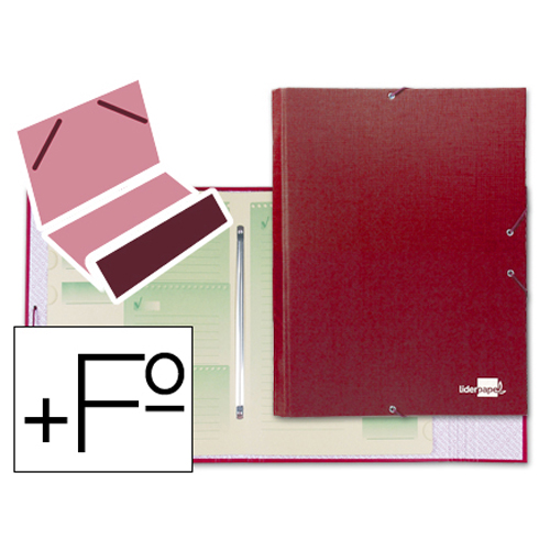 carpeta 12 separadores folio rojo