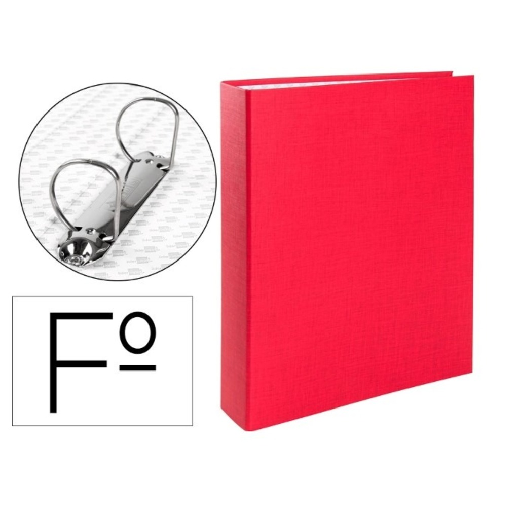 carpeta 2 anillas 40mm t.folio rojo