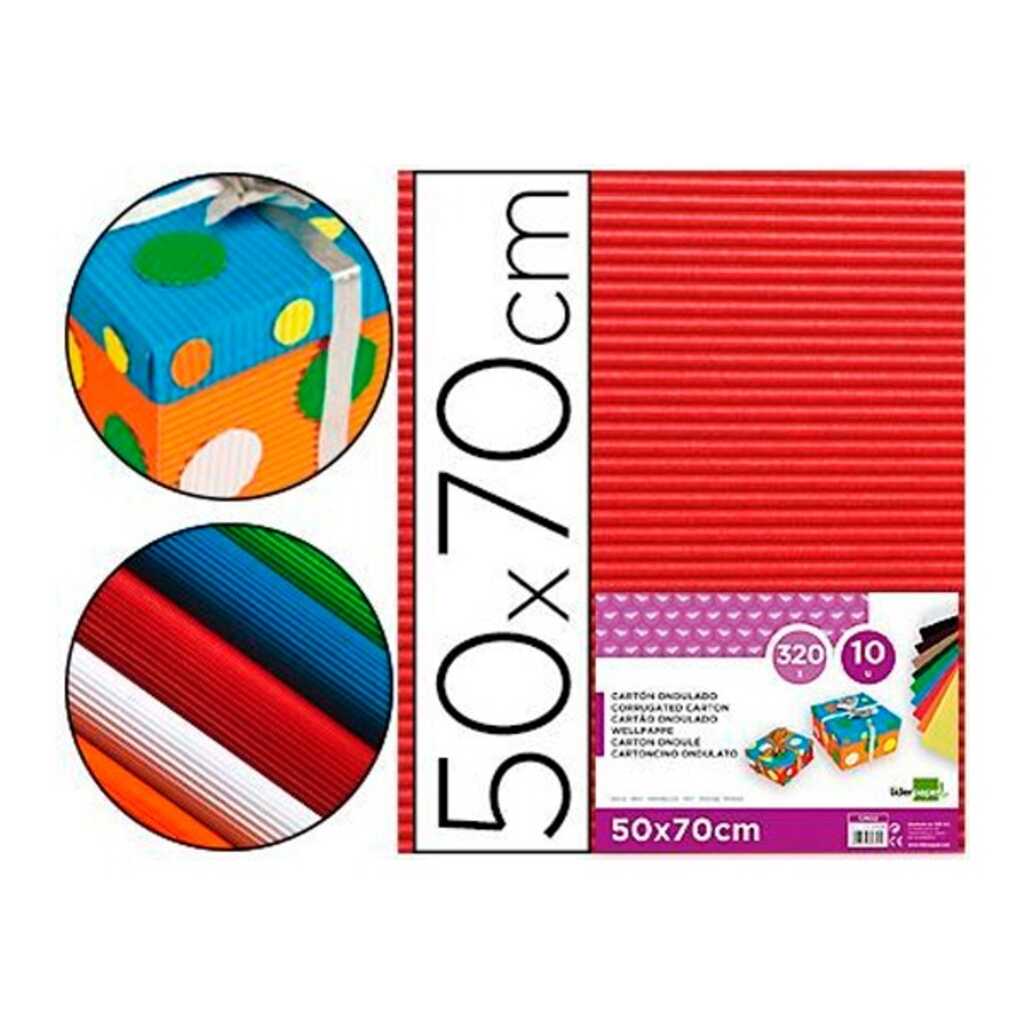 carton ondulado 50x70cm rojo