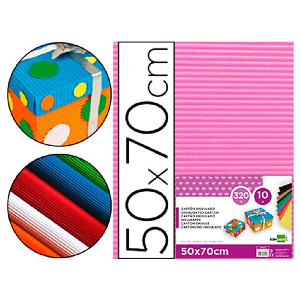 carton ondulado 50x70cm rosa