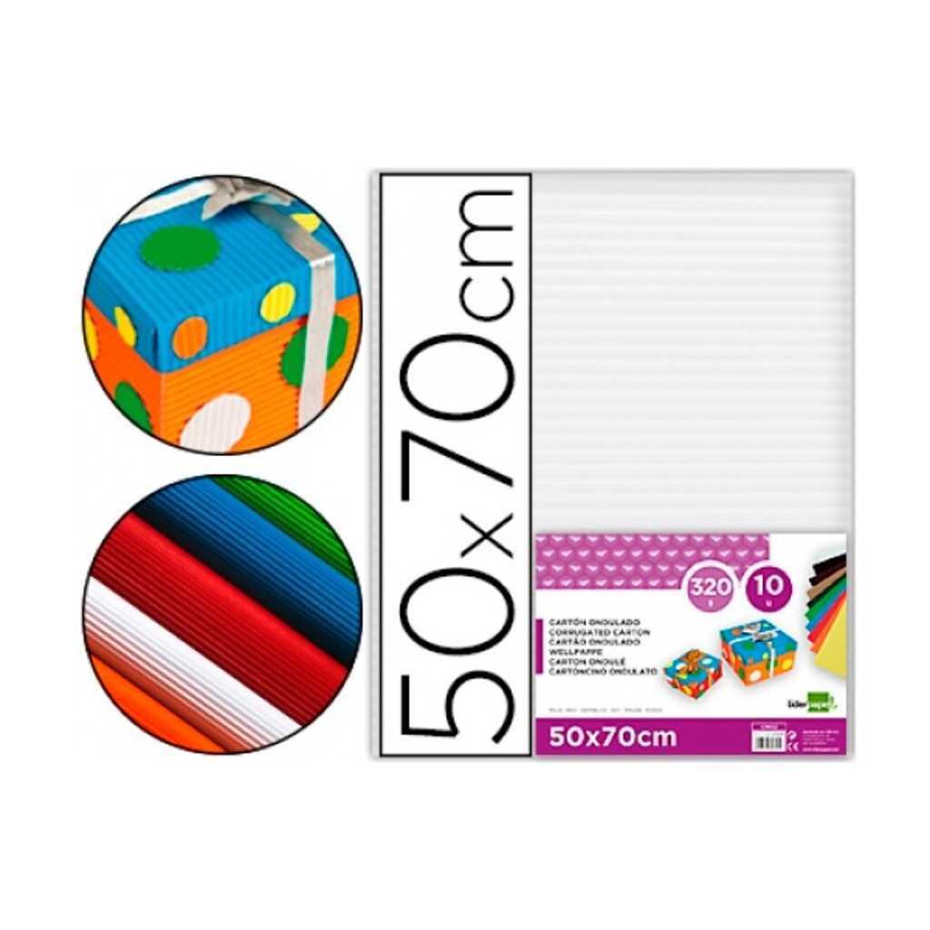 carton ondulado 50x70cm blanco