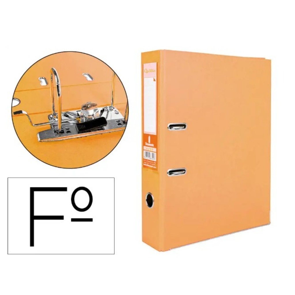 archivador palanca folio pvc naranja