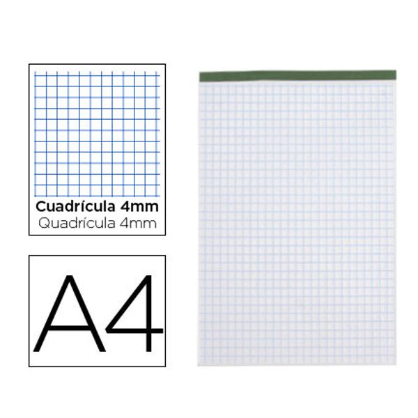 bloc a4 80h 60gr sin tapa cuadriculado