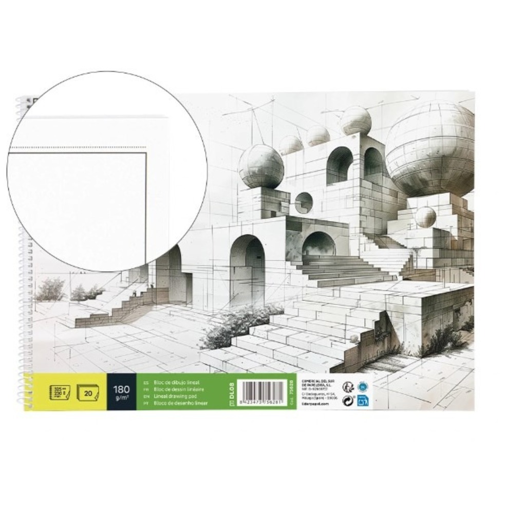 bloc dibujo espiral 180g 20h liderpapel