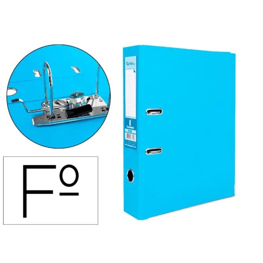 archivador palanca folio pvc celeste