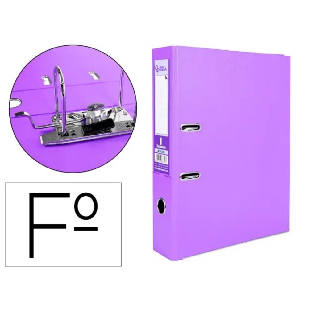 archivador palanca folio pvc lila