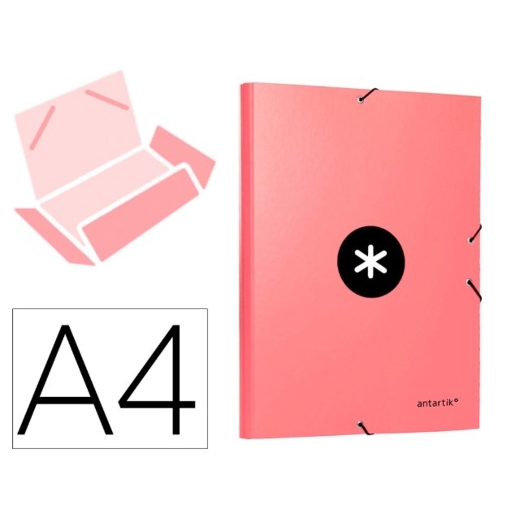 carpeta 3 solapas a4 antartik coral