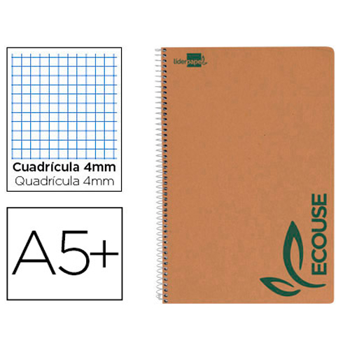 libreta a5 80h 80gr cuadric 4x4 t/kraft