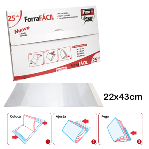 funda forrafacil 22x43cm pvc 120 micras