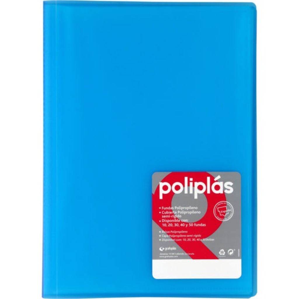 carpeta dequa 30 fundas a4 tapa azul