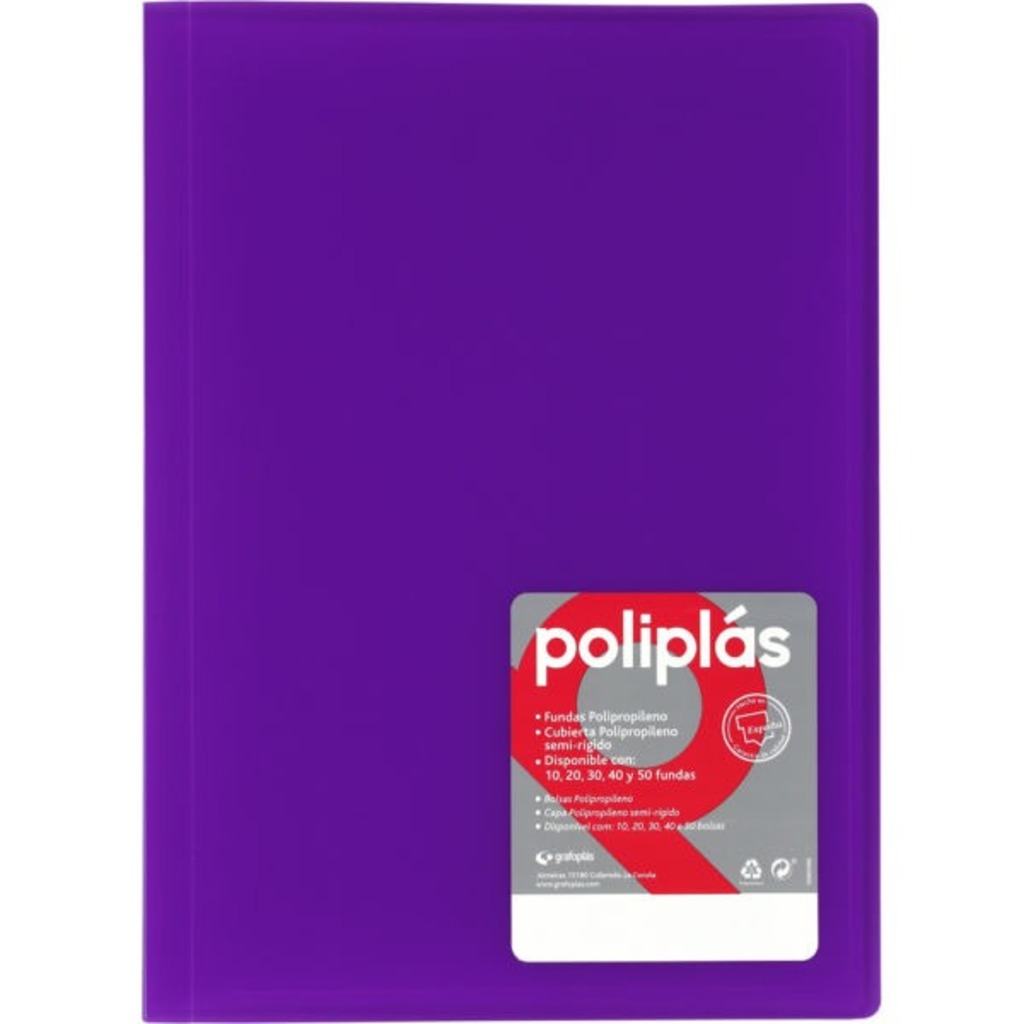 carpeta dequa 30 fundas a4 tapa violeta