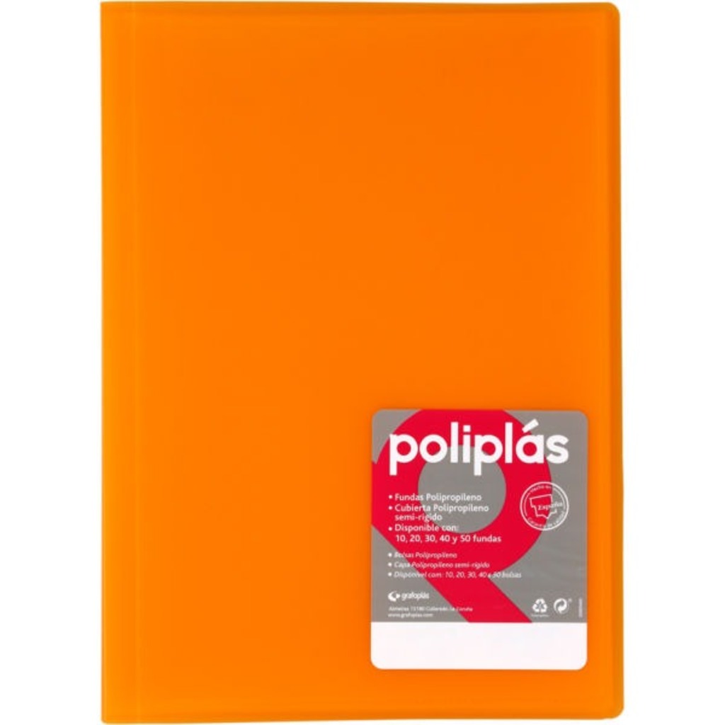carpeta dequa 30 fundas a4 tapa naranja