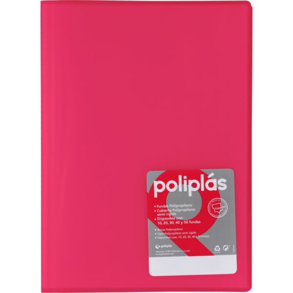 carpeta dequa 30 fundas a4 tapa fuxia