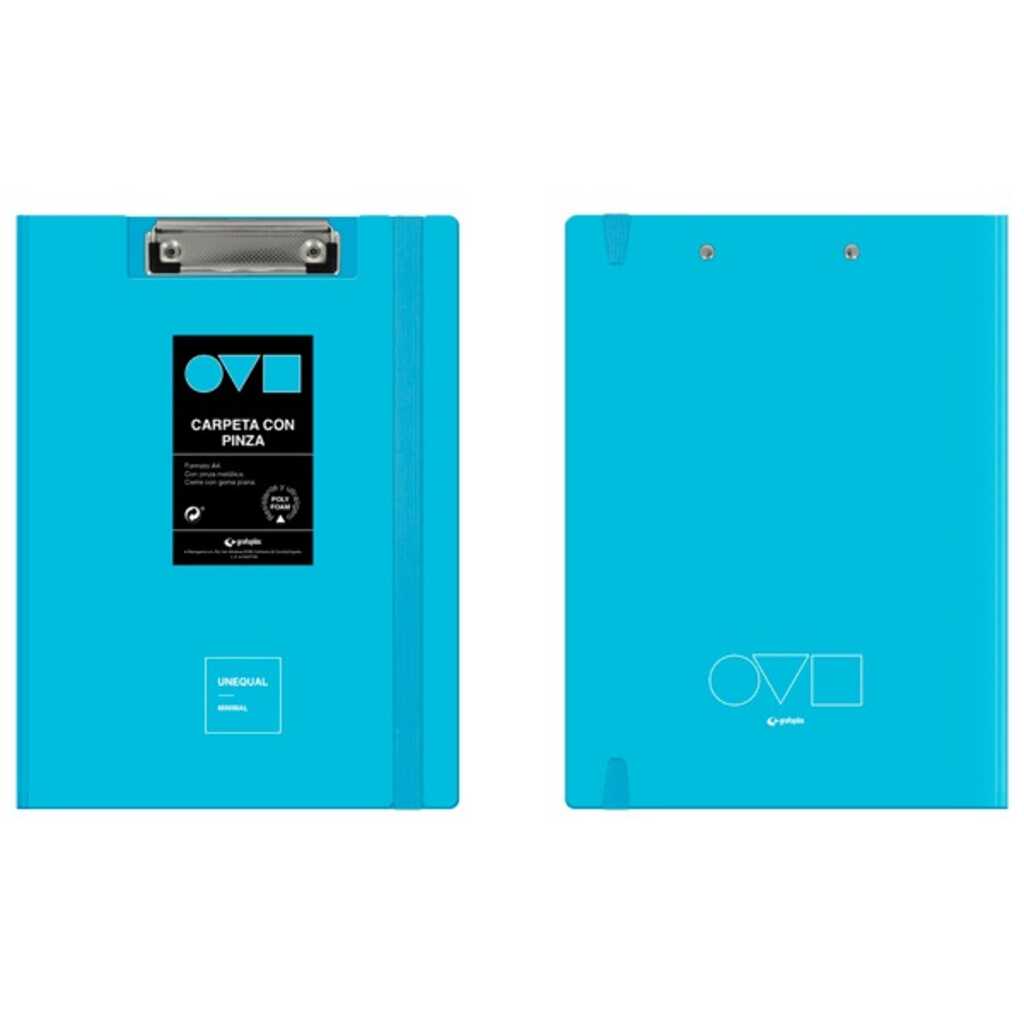 carpeta c/pinza foam a4 azul pastel