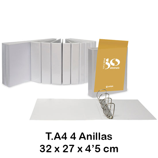 carpeta canguro 4 anillas 25mm. a4