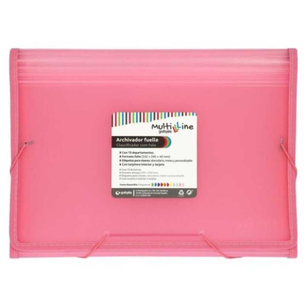 archivador fuelle gomas 13sep. rosa