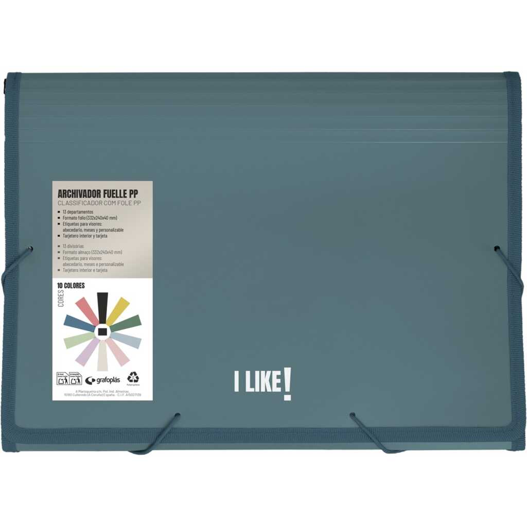 acordeon plastico 13 separ azul oscuro