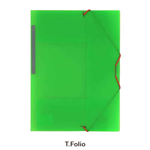 carpeta t. folio plastico 3 solapa verde