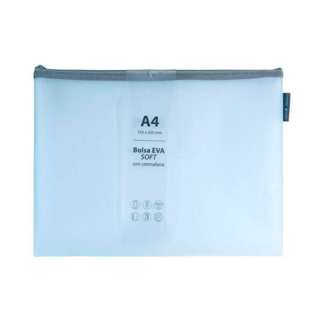 bolsa zipper grafoplas eva mate a4 azul