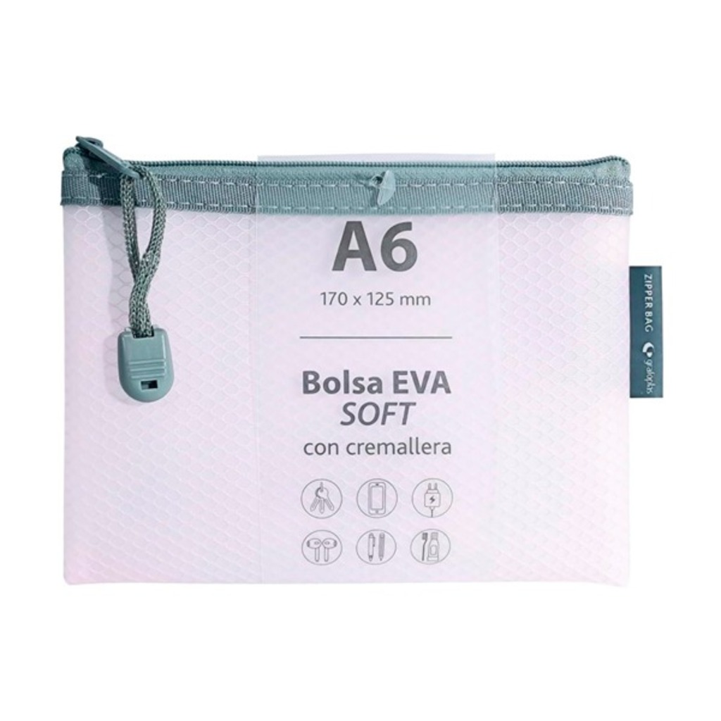 bolsa zipper grafoplas eva a6 rosa