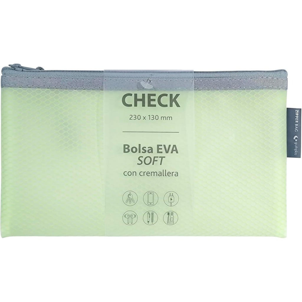 bolsa zipper grafoplas eva check menta