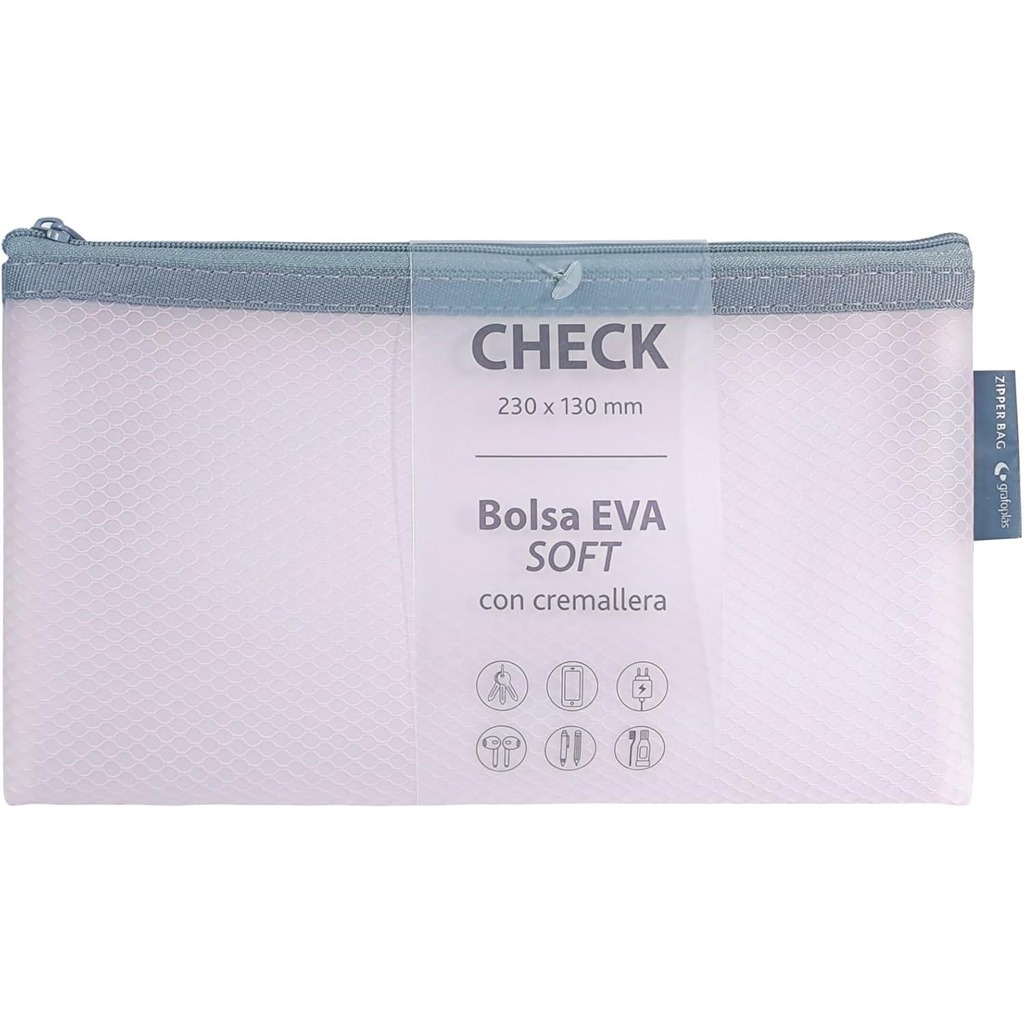 bolsa zipper grafoplas eva check rosa