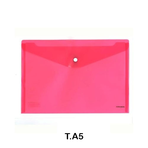 sobre plastico a5 c/broche rojo economic