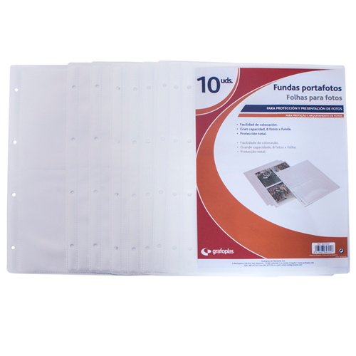 bolsa de 10 fundas pp 8 fotogr. blanco