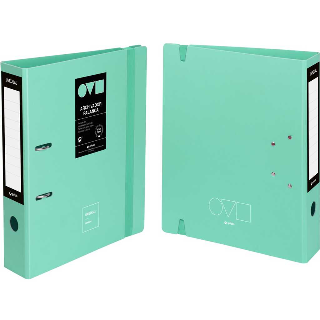 archivador a4 2 anillas unequal menta