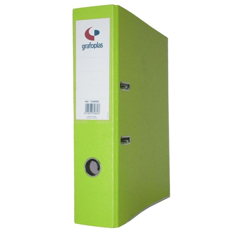 archivador forrado verde palanca c/rado