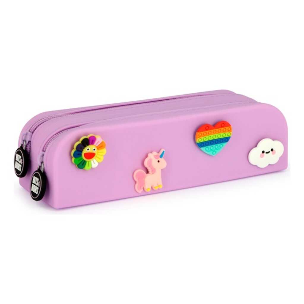 estuche doble diy silicona pins lavanda