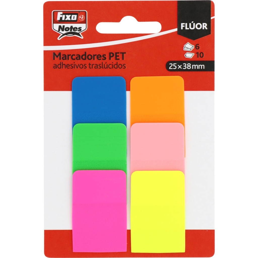 blister 6 marcadores 25x38mm 10h fluor