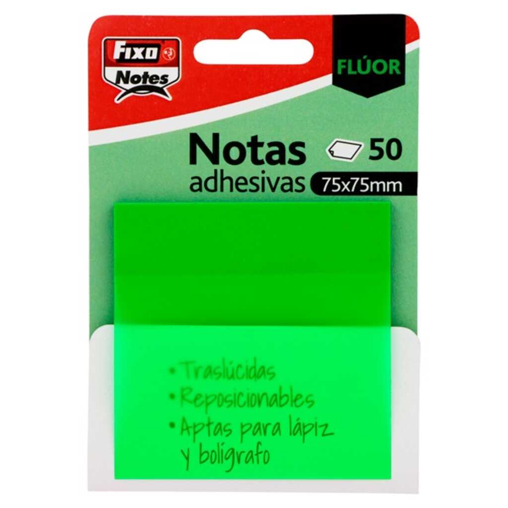 pack 50 notas adh 75x75 verde neon