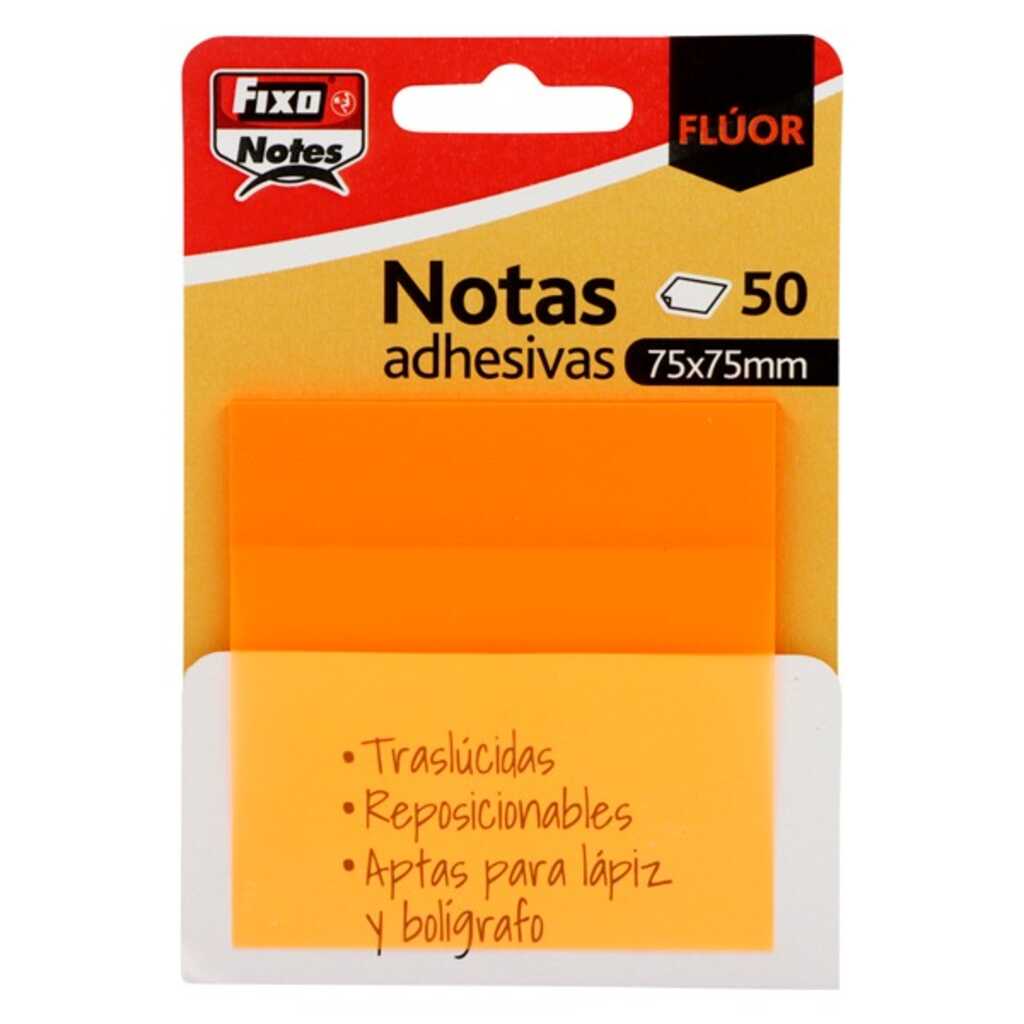 pack 50 notas adh 75x75 naranja neon