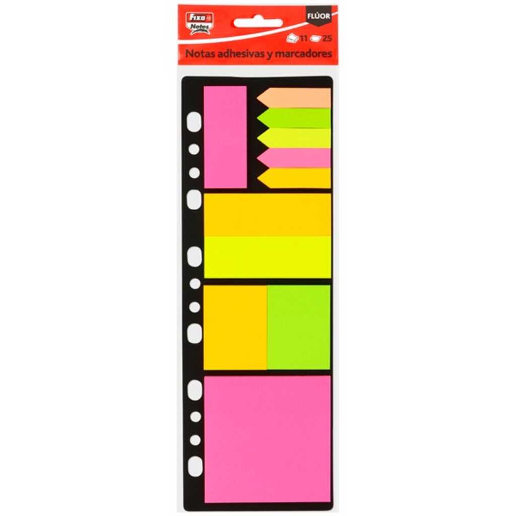 pack notas adh. y marcadorers fluor surt